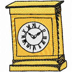 Clock Embroidery Design 2